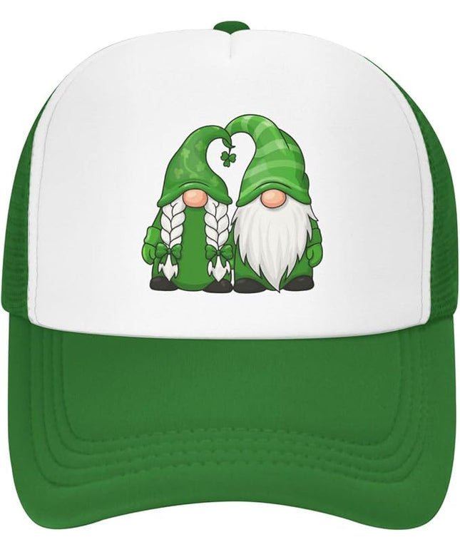 St Patricks Day Lucky Shamrock Hat, Green Clover Baseball Cap for Men Women,Fashion Adjustable Mesh Trucker Hat