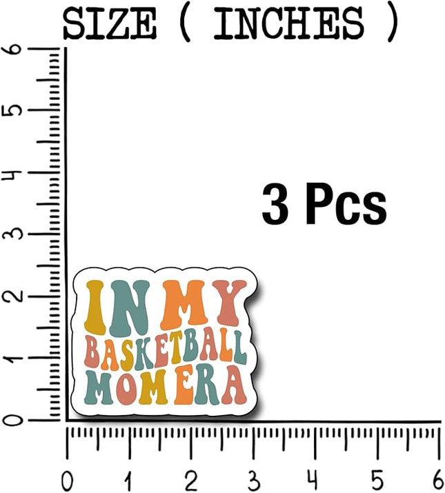 (3Pcs) in My Basketball Mom Era Sticker, Sticker Gifts Basketball Mom Decorate Books, Laptops, Water Bottles Kindles Stickers, Phones Tumbler Waterproof Vinyl 3" Inch