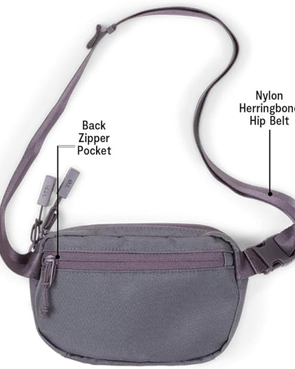 Baboon to the Moon Fanny Pack Mini 1.5L Compact Waist Bag Water Repellent Crossbody Belt Bag Lightweight Travel Everyday Bag for Men Women, Grey