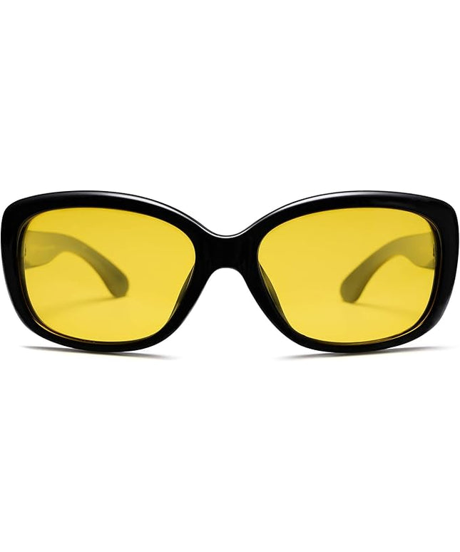 SOJOS Vintage Square Sunglasses for Women Polarized UV Protection Havana Frame SJ2111