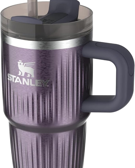 STANLEY Quencher H2.0 Tumbler with Handle and Straw 20 oz | Flowstate 3-Position Lid | Cup Holder Compatible for Travel | Insulated Stainless Steel Cup | BPA-Free | Fluted Wisteria Shine