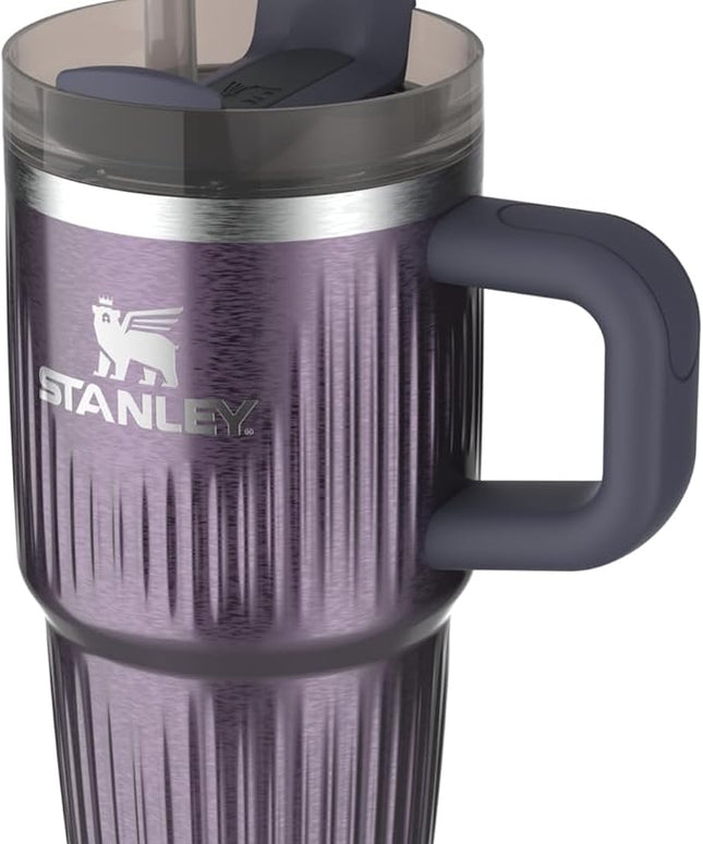 STANLEY Quencher H2.0 Tumbler with Handle and Straw 20 oz | Flowstate 3-Position Lid | Cup Holder Compatible for Travel | Insulated Stainless Steel Cup | BPA-Free | Fluted Wisteria Shine