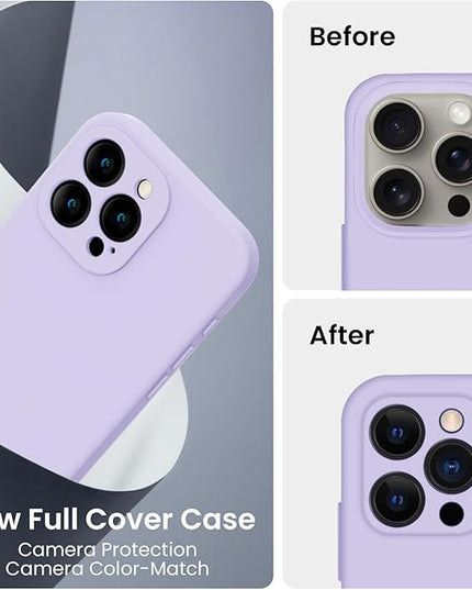 FireNova Designed for iPhone 16 Pro Max Case, Silicone Upgraded [Camera Protection] Phone Case with [2 Screen Protectors], Soft Anti-Scratch Microfiber Lining Inside, 2024, Clove Purple