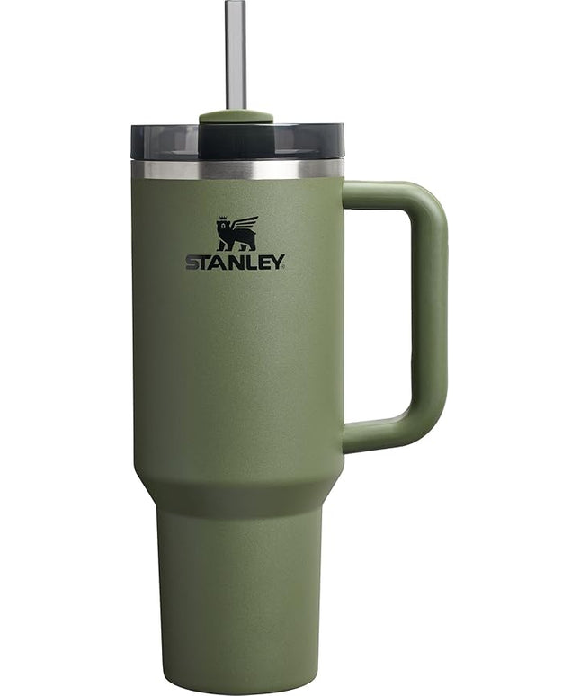 STANLEY Quencher H2.0 Tumbler with Handle and Straw 40 oz | Flowstate 3-Position Lid | Cup Holder Compatible for Travel | Insulated Stainless Steel Cup | BPA-Free | Dried Pine