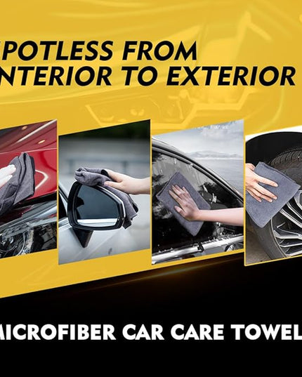 HOMEXCEL Grey Microfiber Cleaning Cloth 20 Pack 11.5 x 11.5 inch Microfiber Towels for Cars Ultra Absorbent Car Washing Cloth Lint Free Streak Free Cleaning Rags for Car Kitchen Window