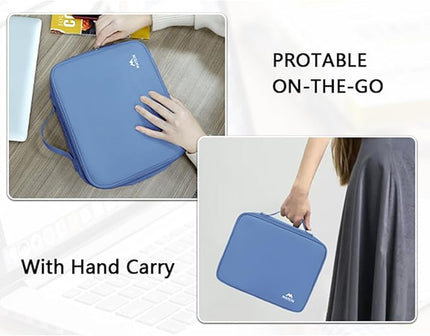 MATEIN Cable Organizer Bag, Large Travel Tech Organizer Water Resistant Electronic Accessories Case with Handle for Tablet, Cables, USB, Hard Drive, Double Layers Travel Gift for Men and Women, Blue