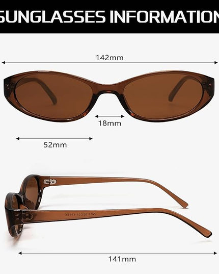 Retro Oval Sunglasses for Women 2026 90s Small Chic Cat Eye Sun Glasses Sunnies Lightweight Shades