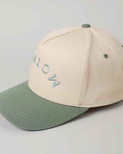 MIRMARU Two-Tone Vintage Canvas Trucker Hats for Men & Women, Adjustable Size Baseball Caps with Trendy Embroidered Design