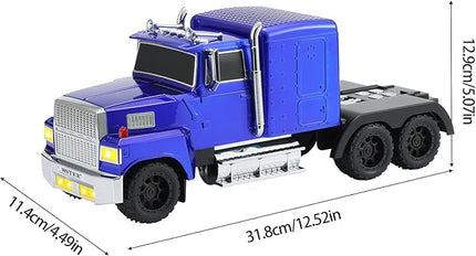 American Truck Bluetooth Speaker with HD Sound, TWS Pairing, LED Party Light, Operation Panel, Built-in Mic, Portable Car Model Speaker for Parties, Beach, Outdoor Activities (Blue)