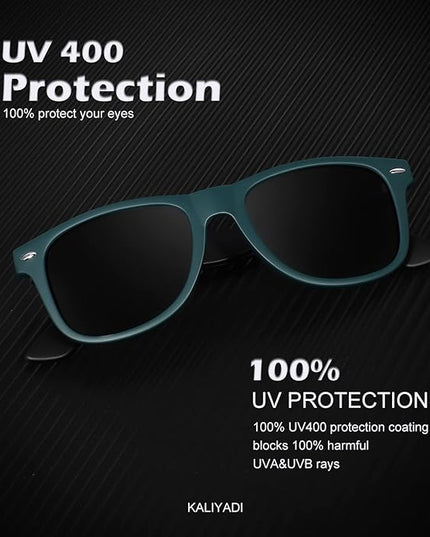 KALIYADI Polarized Sunglasses for Men and Women Matte Finish Sun glasses Color Mirror Lens UV Blocking (3 Pack)