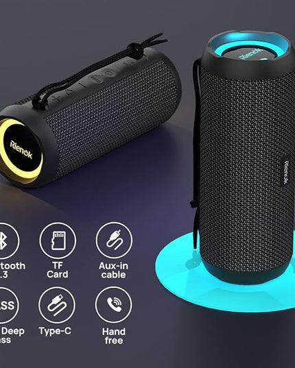 RIENOK Portable Bluetooth Speaker 30W Dual Pairing True Wireless Stereo HD Sound IPX7 Waterproof Outdoor Sport Shower Wireless Speaker Bluetooth 5.3 for Home Party