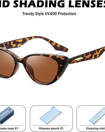 Retro Vintage Narrow Cat Eye Sunglasses for Women 90s Small Chic Style Trendy Sunnies UV400 Protection FZN7514