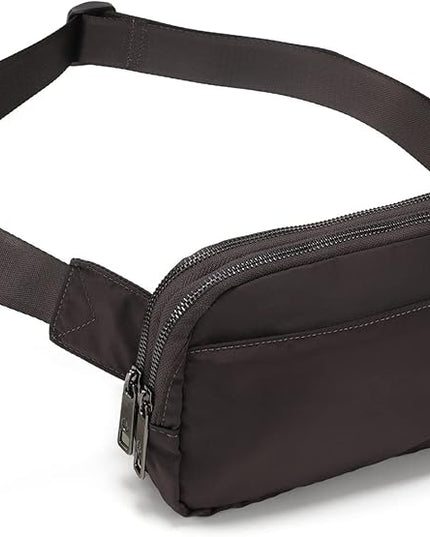 Pander Everywhere Belt Bag for Women, 5 Zipper Pockets Nylon Crossbody Fanny Pack Purse (Dim Grey)
