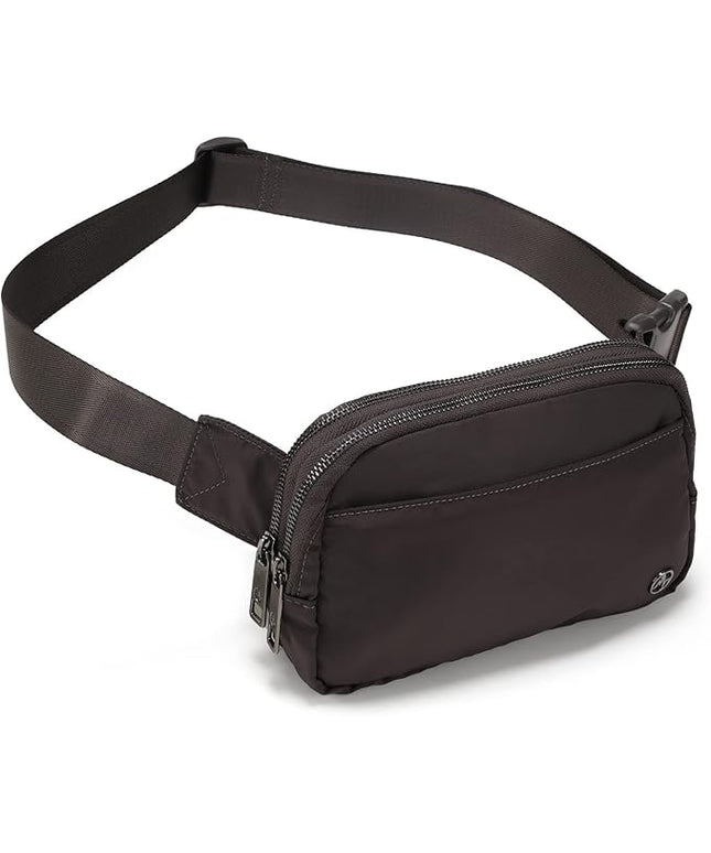 Pander Everywhere Belt Bag for Women, 5 Zipper Pockets Nylon Crossbody Fanny Pack Purse (Dim Grey)