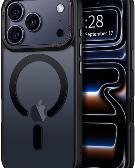 Hython Case for iPhone 17 Pro Case Magnetic Translucent Matte Phone Cases 6.3" [Compatible with MagSafe] Thin Slim Fit Shockproof Bumper Hard Protective Cover for Women Men Girls, Frosted Black