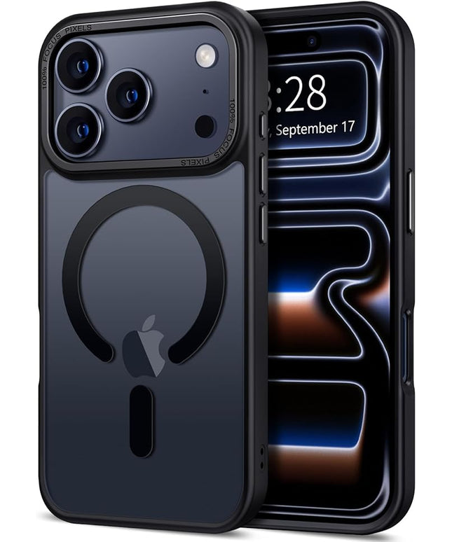Hython Case for iPhone 17 Pro Case Magnetic Translucent Matte Phone Cases 6.3" [Compatible with MagSafe] Thin Slim Fit Shockproof Bumper Hard Protective Cover for Women Men Girls, Frosted Black