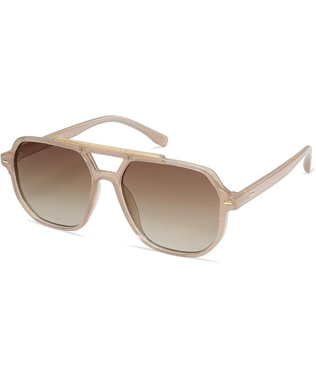 SOJOS Retro Trendy Aviator Polarized Sunglasses Men Women Vintage 70s Square Stylish Frame Sun Glasses SJ2283