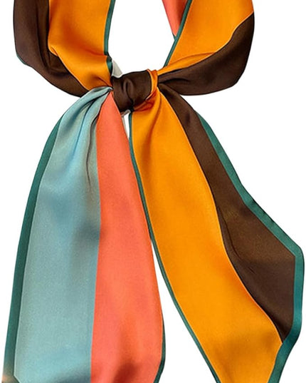 Head Scarf Purse Handle Neck Satin Hair Scarfs For Bag Lightweight Silky Long Thin Women's Fashion Scarves 59 * 5.9”