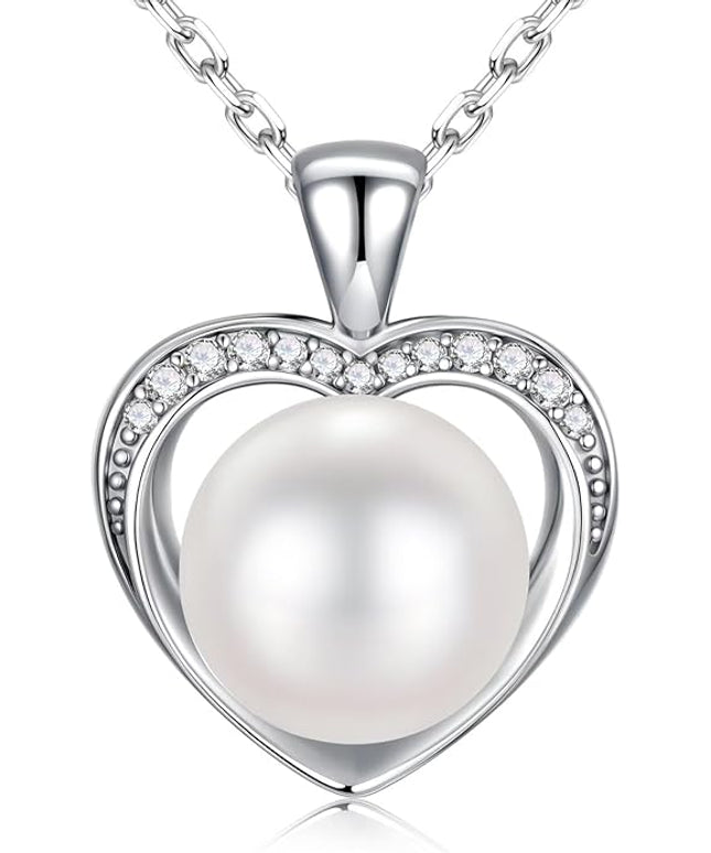 Iefil 10-11mm Tahitian Black Pearl & Freshwater Pearl Necklace - S925 Sterling Silver Pearls Necklace, Anniversary Birthday Gifts for Women Wife Girlfriend Mom