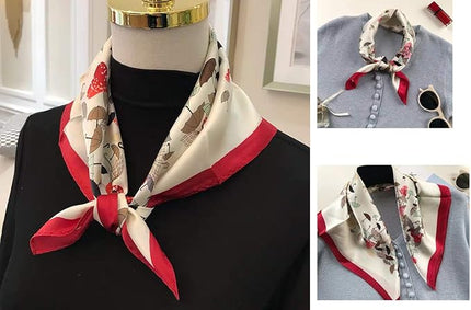 ANDANTINO 100% Mulberry Silk Scarf -21” Lightweight Square Neckerchief – Breathable Digital Printed Scarves with Gift Packed