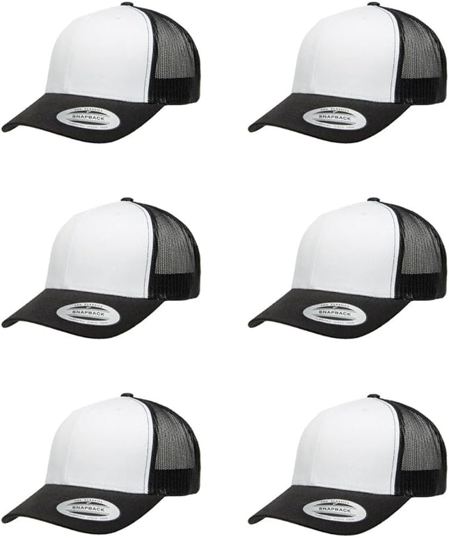 Yupoong Classic Premium Mesh 6 Panel Retro Trucker Cap | Mid Profile Snapback | OSFA | Bulk Pack Available