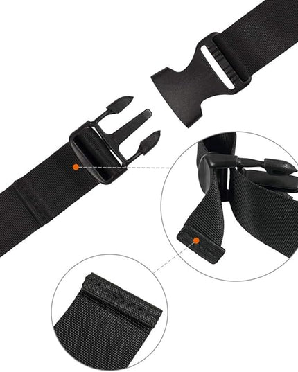 Vigorport Utility Straps Quick Release Nylon Backpack Accessory Bag Strap,Adjustable for Hiking,Travel,Outdoor Sports-4 Pack (Black, 1.25" W-72 L)
