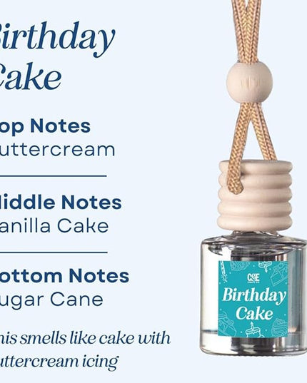 CANDECraftCo Car Air Hanging Fragrance Oil, Car Auto Freshener for Essential Oils, Scents Fragrance Aromatherapy Automobile Diffuser, Long Lasting (Birthday Cake)