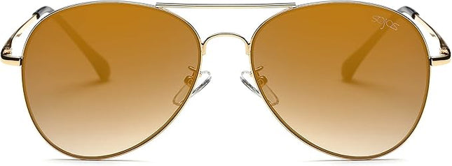SOJOS Classic Aviator Sunglasses for Women Men Metal Frame Spring Hinges SJ1030