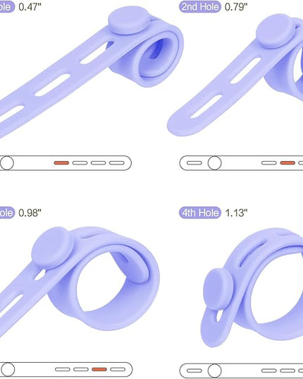 Donruby 24Pcs Silicone Cable Ties - Reusable & Washable with Locking Buckles, Adjustable Fastening Cable Management Straps, Multi-Purpose High Elasticity Cord Organizer (6 Colors)