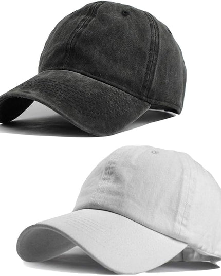 HH HOFNEN Men Women Washed Distressed Twill Cotton Baseball Cap Vintage Adjustable Dad Hat