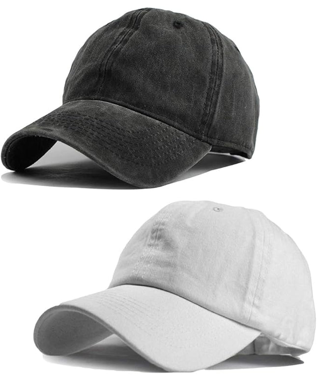 HH HOFNEN Men Women Washed Distressed Twill Cotton Baseball Cap Vintage Adjustable Dad Hat