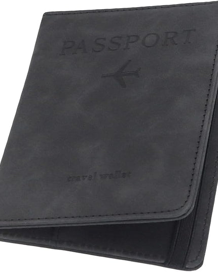 ILIYAH-Passport Cover-Passport Holder Travel Wallet-RFID-Blocking Passport Case Travel Accessories Card Holder Wallet Unisex Travel Gifts（Black）