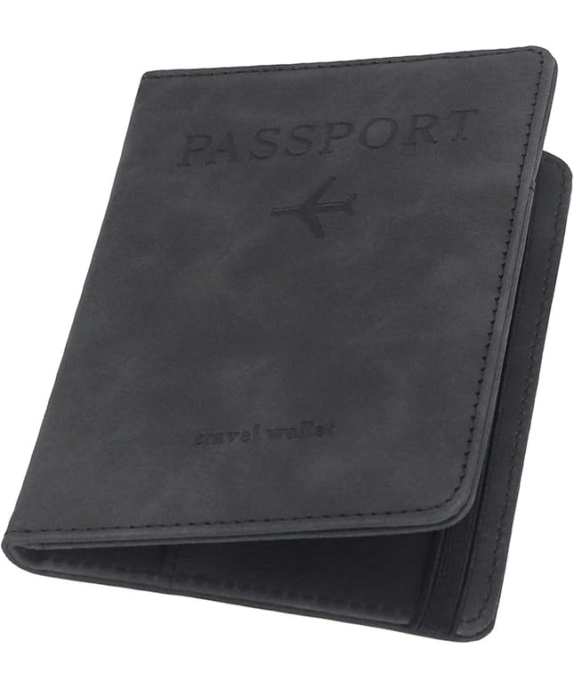 ILIYAH-Passport Cover-Passport Holder Travel Wallet-RFID-Blocking Passport Case Travel Accessories Card Holder Wallet Unisex Travel Gifts（Black）
