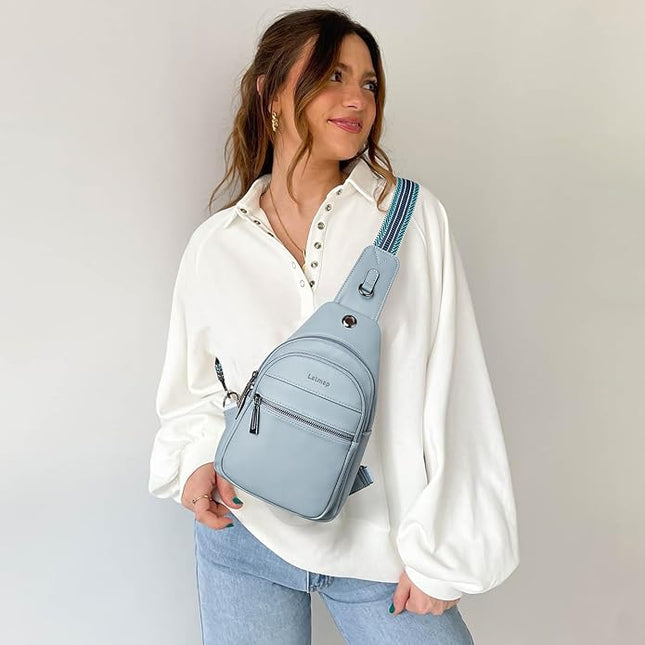 Sling Bag For Women Faux Leather Small Casual Daypack Backpack Fanny Pack Crossbody Chest Bags Purse