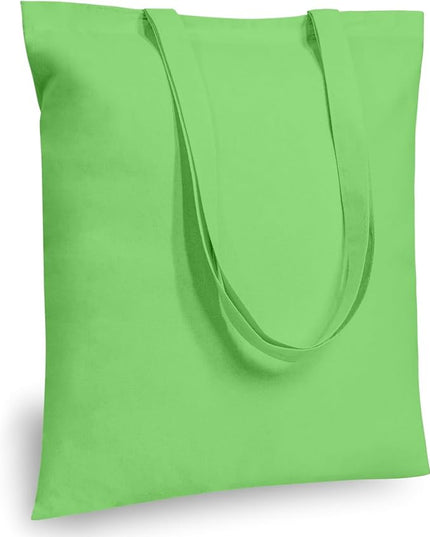 TOPDesign 6-Pack Economical 16"x15" Baby Green Cotton Tote Bags, Lightweight Medium Reusable Grocery Shopping Cloth Bags, Suitable for DIY, Advertising, Promotion, Gift, Activity