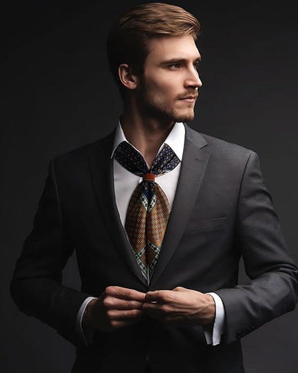 27.5 Inches Square Silk Feeling Neck Scarf for Men Necktie Silk Bandanas Pocket Square Cowboy Scarves