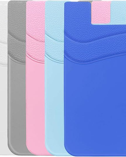 SS Phone Wallet Stick On, Adhesive Phone Card Holder Credit Card Stick on Wallet 2 Pocket Sleeve Suitable for iPhone, Samsung, Most Smartphones 6 Pack