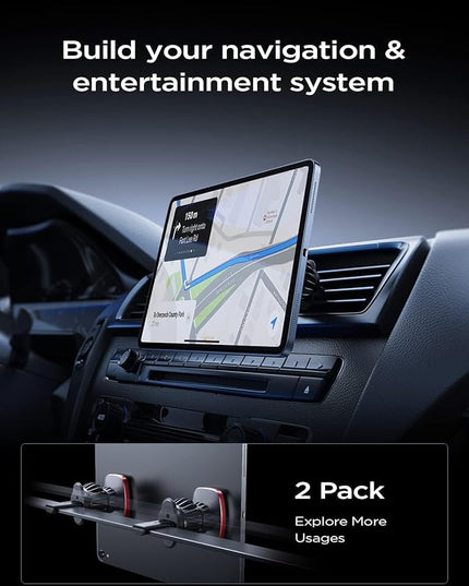 LISEN 2 Pack Magnetic Phone Holder for Your Car Mount 6 Military Magnets Car Phone Holder Mount Vent Cell Phone Holdeer Mount Vent Cell Phone Holder (Red)