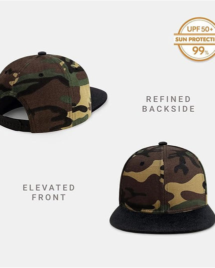 CHOK.LIDS Flat Bill Visor Classic Snapback Hat Blank Adjustable Brim High Top End Trendy Color Style Plain Tone Baseball Cap