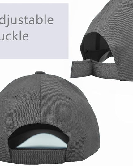 Glory Max Plain Baseball Cap Hook & Loop Strap Adjustable Solid Blank Curved Visor Hat