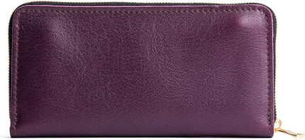 Portland Leather Goods Women's Accordion Zip Wallet – Handcrafted in Durable, Full-Grain Leather – 8 Card Slots & Secure Zippered Pocket – Plum
