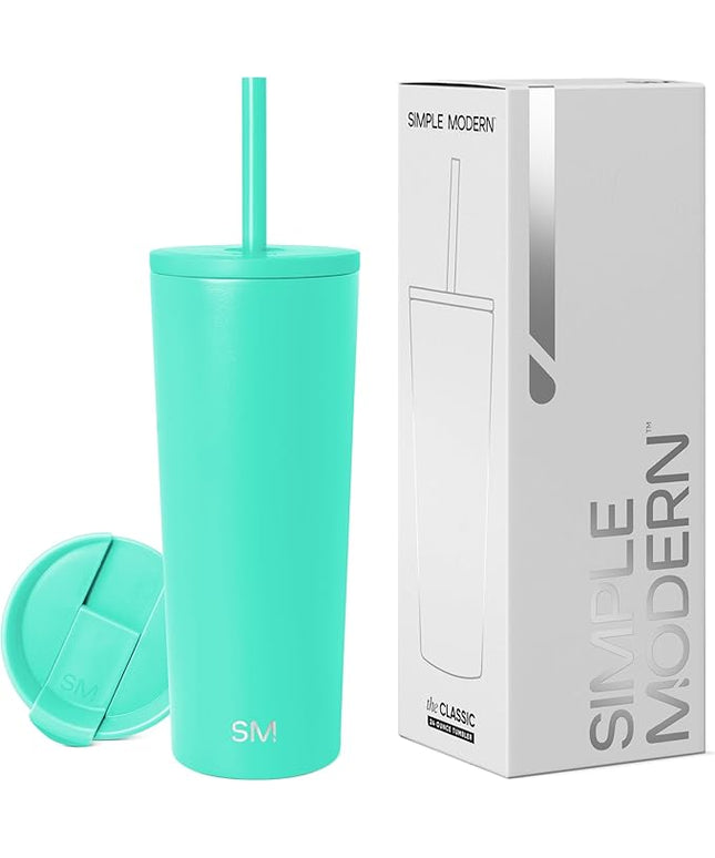 Simple Modern Classic Tumbler with Lid and Straw | Insulated Iced Coffee Cup Reusable Stainless Steel Water Bottle Travel Mug | Gifts for Women Men Her Him | 24oz | Tropical Wave