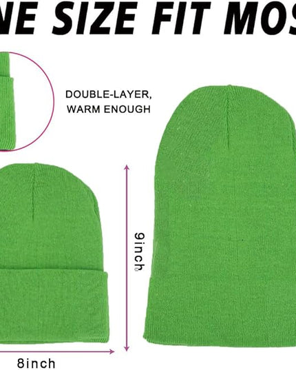 ZH 12-Pack Knitted Winter Beanie Hats for Men and Women, Warm and Cozy Cuffed Skull Caps, Bulk Purchase