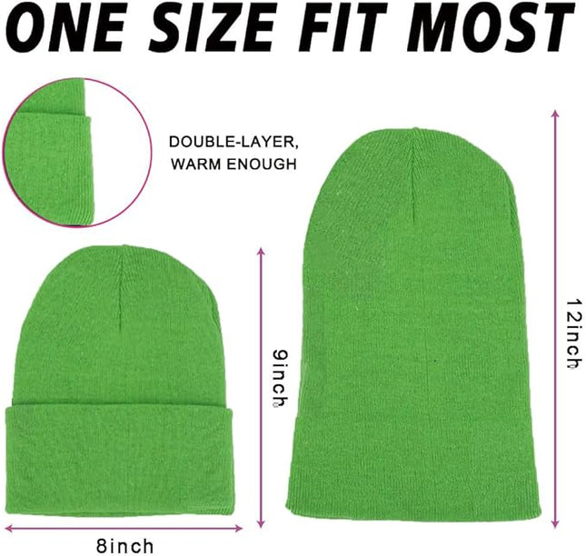 ZH 12-Pack Knitted Winter Beanie Hats for Men and Women, Warm and Cozy Cuffed Skull Caps, Bulk Purchase