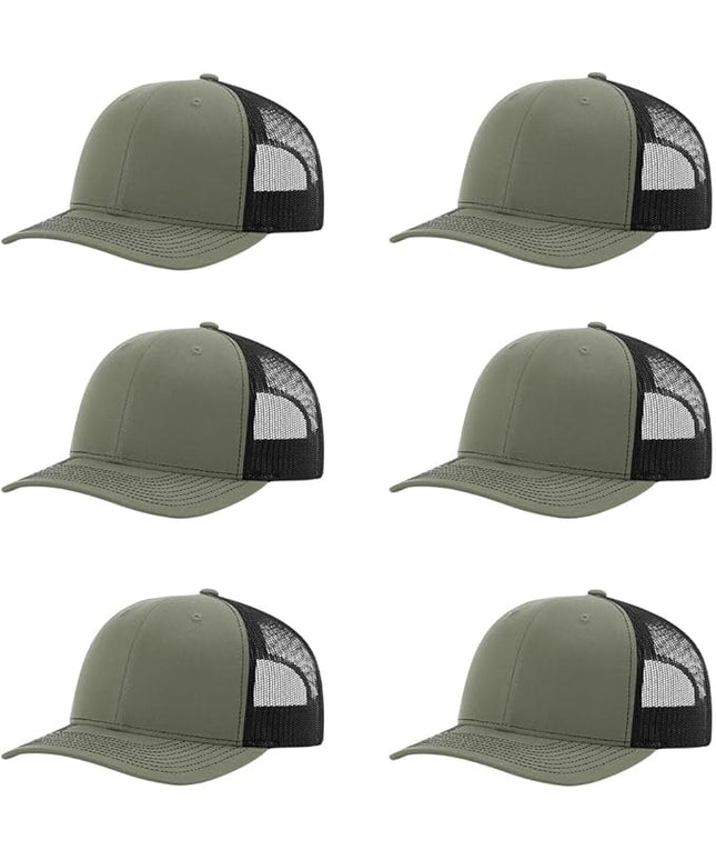 Richardson 112 Classic Six-Panel Adjustable Snapback Trucker Cap | Bulk Packs Available