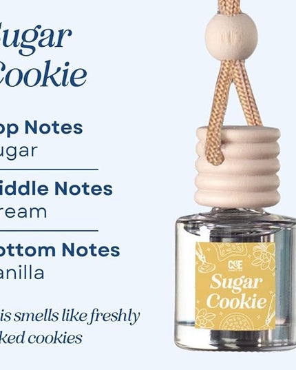 C&E Craft Co Hanging Car Air Freshener Diffuser 2 Pack, Long Lasting Fragrance Oil Car Freshener, Glass Bottle Auto Air Freshener, Made in USA (Sugar Cookie)