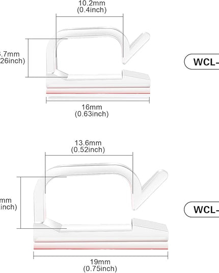 XHF 3/4” Adhesive Cable Wire Clips Clear 120pcs, Outdoor Christmas Light Clips, Cable Staples Cable Management Wire Organizer Cord Holder for Under Desk, Car, Wall, TV PC Ethernet