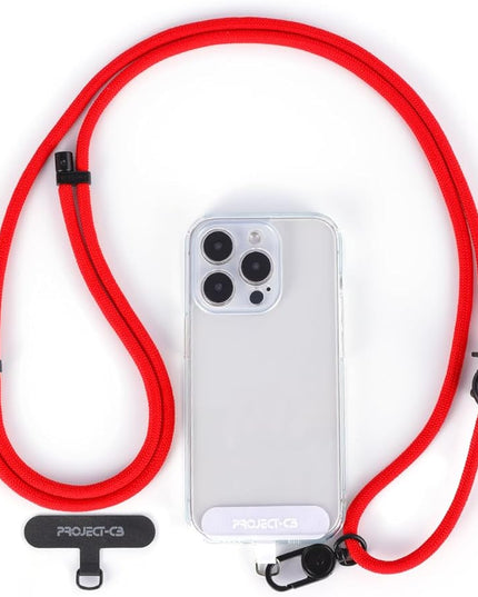project-cb Cell Phone Lanyard 1,Phone Tether Tab 2,Phone Crossbody Strap,Lanyards for Around the Neck,Adjustable Phone Strap(Red-B)