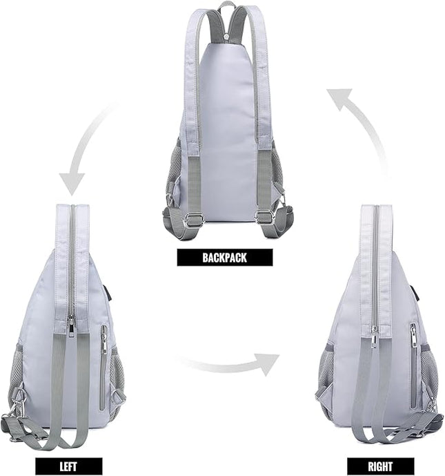 LOVEVOOK Sling Bag for Women Casual Daypack Nylon Crossbody Sling Backpack Travel Shoulder Bag Hiking Daypack