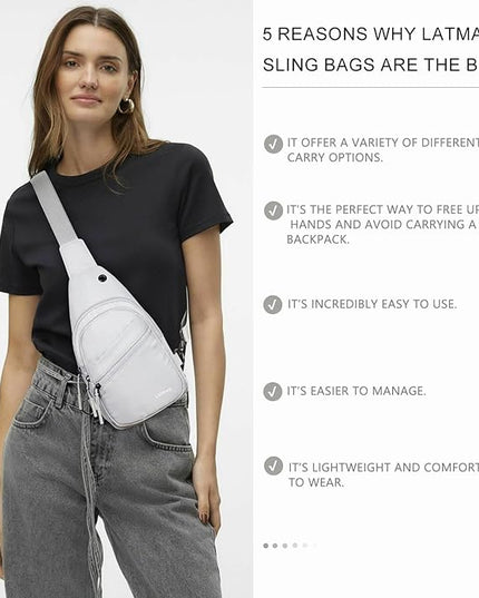 Sling Bag For Women Faux Leather Small Casual Daypack Backpack Fanny Pack Crossbody Chest Bags Purse